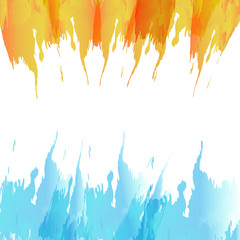 Watercolor, water and fire concept abstract background vector illustration
