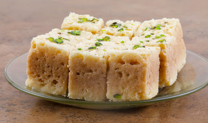 Indian Traditional Famous Sweet Food Mysore Pak or Mysoor Pak