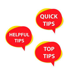Quick tips, helpful tips, top tips speech bubble