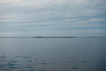 The coast of the island of ibiza from a boat