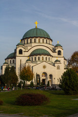 Fototapeta na wymiar The Church of Saint Sava is a Serbian Orthodox church located in Belgrade. It is one of the largest Orthodox churches in the world.