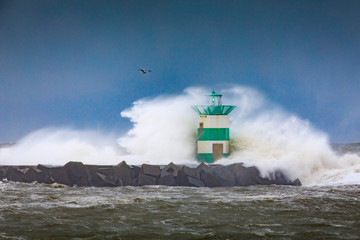 stormy weather along the coast of The Hague