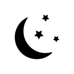 Fototapeta premium Weather icon. Moon with stars. Flat vector illustration.