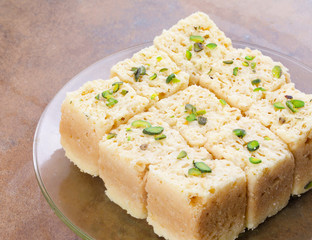 Indian Traditional Famous Sweet Food Mysore Pak or Mysoor Pak