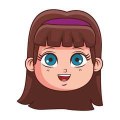cute girl face cartoon