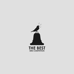 bird and bell logo template