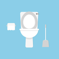 Toilet bowl. Flat style