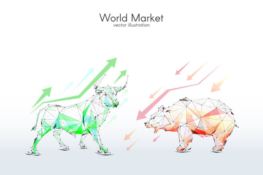 Bull And Bear Stock Exchange Low Poly
