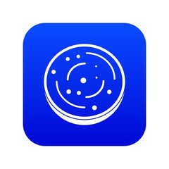 Slice of sausage icon digital blue for any design isolated on white vector illustration