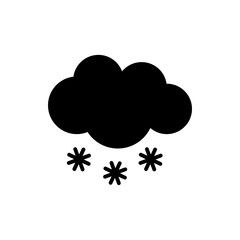 Cloud with snow weather icon. Flat vector illustration.