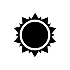 Sun weather black icon. Flat vector illustration.