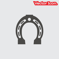 horseshoe icon isolated sign symbol and flat style for app, web and digital design. Vector illustration.