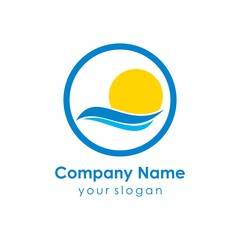 water wave logo template