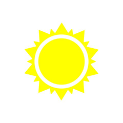 Sun weather yellow icon. Flat vector illustration.