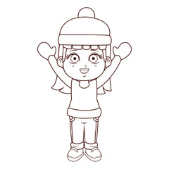 cute winter girl cartoon