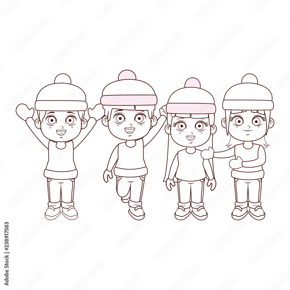 Canvas Prints cute winter children cartoon