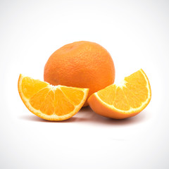 Obraz na płótnie Canvas Orange,fruit Sour taste on a white background.