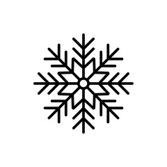 Snowflake silhouette weather icon. Flat vector illustration.
