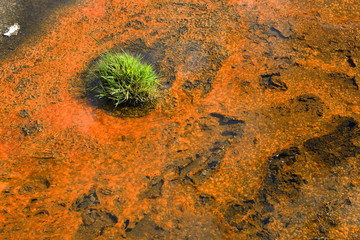 Abstract formations, Firehole lake drive - Scenic Landscapes of Geothermal activity of Yellowstone...