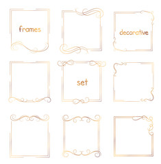 Set of vintage frames with floral curl.