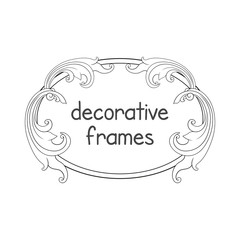 Decorative frame, place for text. Floral border.