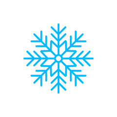 Snowflake silhouette weather icon. Flat vector illustration.