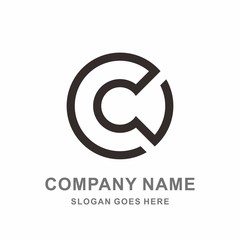 Monogram Letter C Geometric Circle Business Company Vector Logo Design Template