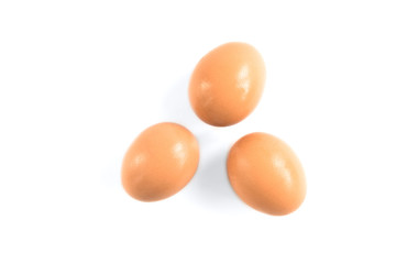 Eggs isolated on white background.