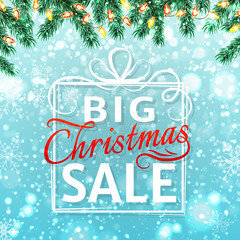Christmas sale banner template. Vector.