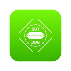 Hot dog icon green vector isolated on white background