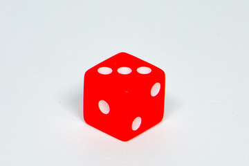 square dice in red on a white background