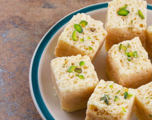 Indian Traditional Famous Sweet Food Mysore Pak or Mysoor Pak