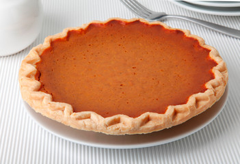 PUMPKIN PIE  CLOSE UP FOOD IMAGE