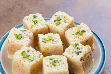 Indian Traditional Famous Sweet Food Mysore Pak or Mysoor Pak