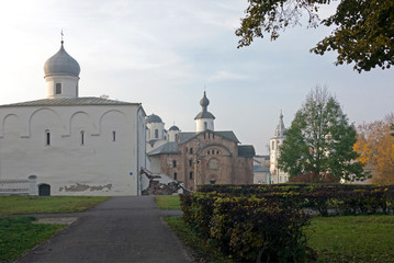 Fototapeta na wymiar Yaroslav's Court in Veliky Novgorod.