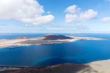 Volcanic Island La Graciosa. View from Lanzarote, Canary Islands