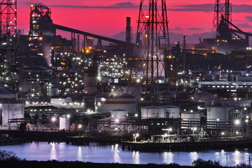 Fototapeta premium 水島工場夕景