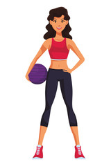 Fitness woman cartoon