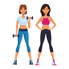 Fitness women cartoon