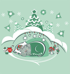 Christmas card with bear