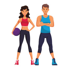 fit couple doing exercise