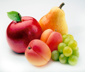 FRESH FRUIT ON WHITE 