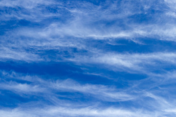 blue sky texture with beautiful cirrus clouds