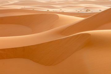 steep sand dunes  in desert in Morocco