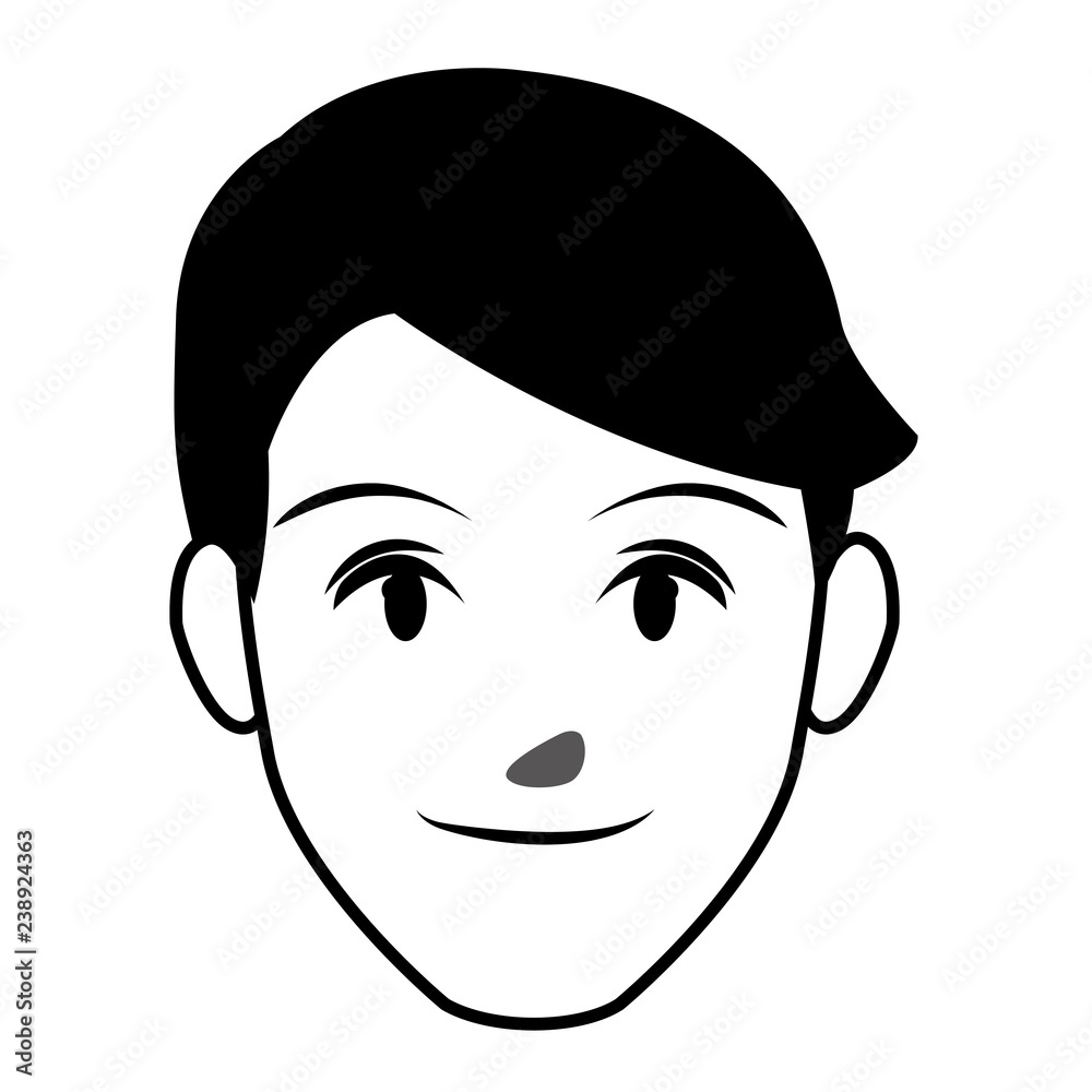 Sticker cute man face cartoon