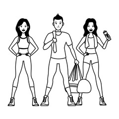 fit people doing exercise