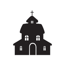 church icon house icon vector illustration isolated on white 