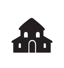 Home icon flat cartoon vector illustration happy new year isolated on white