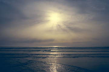 Obraz premium The incredible seascaping view of beach with blue sea in morocco in summer