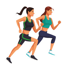 Obraz na płótnie Canvas fitness women running